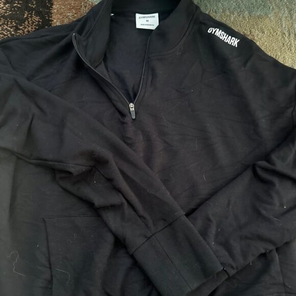Gymshark Black Quarter Zip Cropped Pullover - Picture 1 of 2